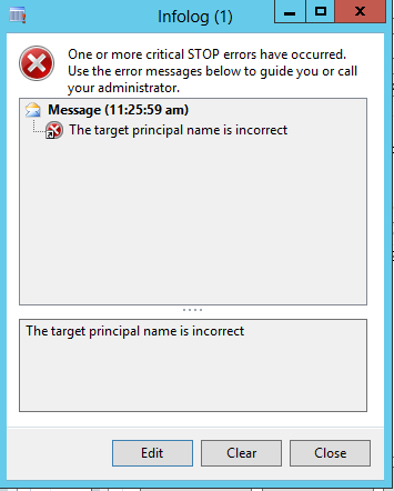 AX 2012 R3 运行SSRS时报错：“目标主体名称不正确” / error : “Target principal name is incorrect” when running SSRS AX 2012 R3